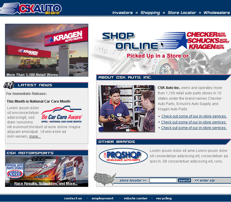 CSK Auto Corporate Website